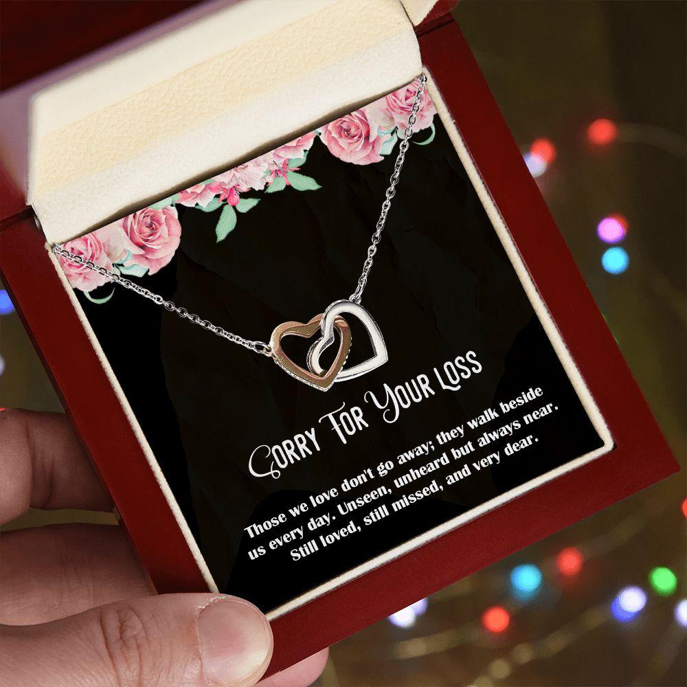 Sorry For Your Loss - Sympathy Gift, Interlocking Hearts Necklace - Shine-Smart