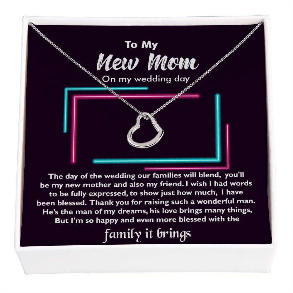 Best Wedding Gift for New Mom, Beautiful Delicate Heart Necklace From Mother In law - Shine-Smart