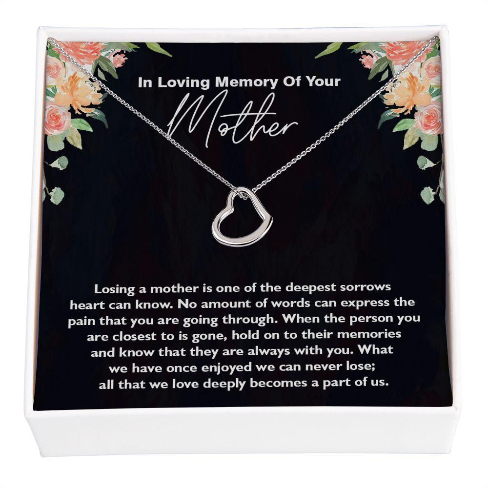 Sorry For Your Loss of Mom, Beautiful Delicate Heart Necklace - Shine-Smart