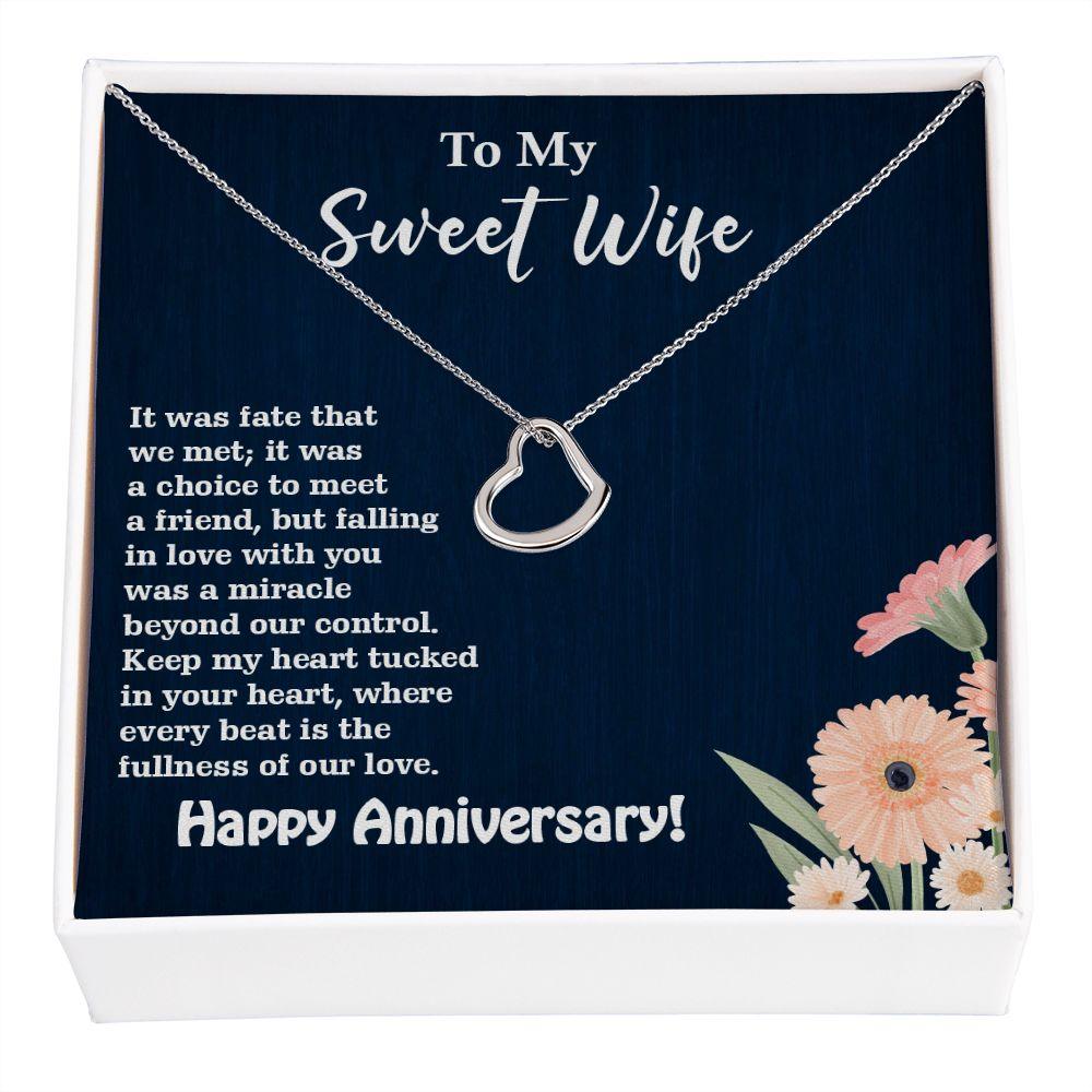 Beautiful Delicate Heart Necklace, Best Anniversary Gift - Shine-Smart