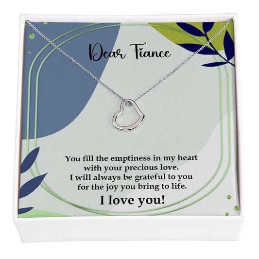 Amazing Gift For Fiancé, Delicate Heart Necklace For Fiancé - Shine-Smart