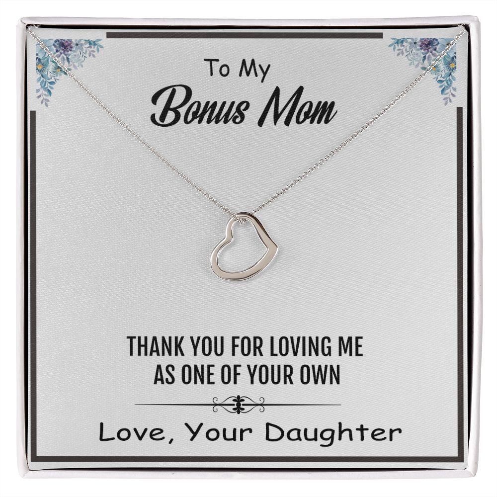 Beautiful Delicate Heart Necklace, Excellent Gift For Bonus Mom, - Shine-Smart