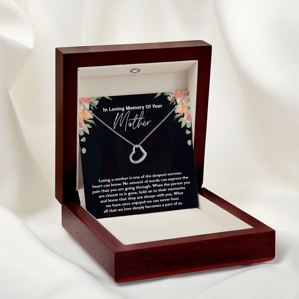 Sorry For Your Loss of Mom, Beautiful Delicate Heart Necklace - Shine-Smart