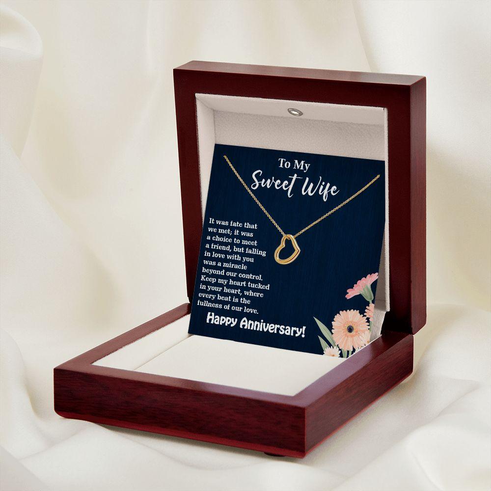 Beautiful Delicate Heart Necklace, Best Anniversary Gift - Shine-Smart