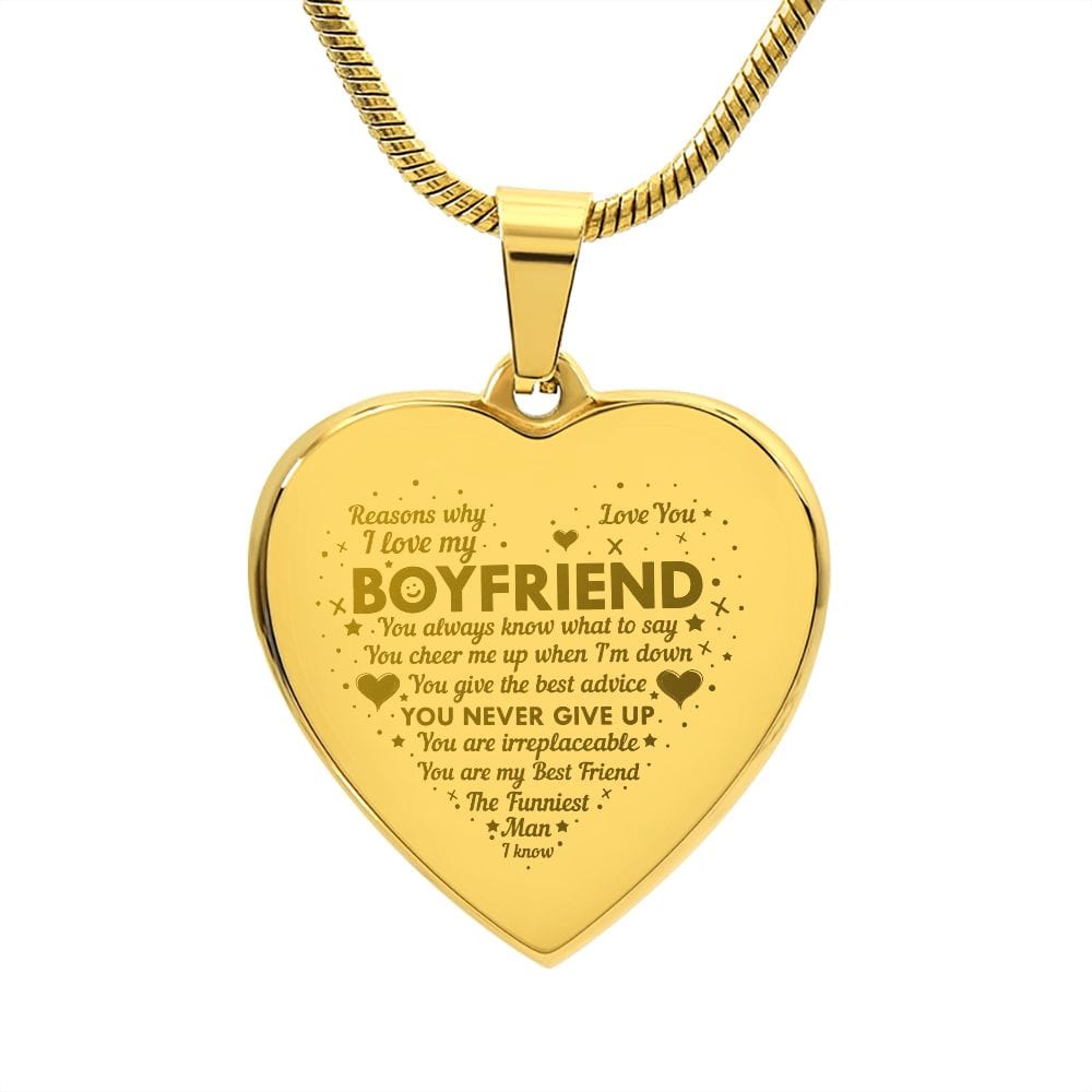 Engraved Heart Necklace Best Gift For Boyfriend, Unique Gift, Special Gift For Boy friend