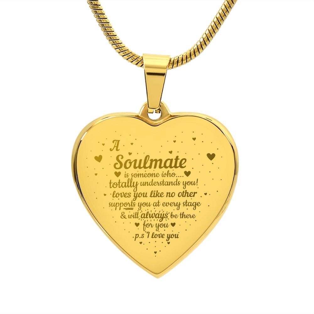 Engraved Heart Necklace Gift For Soulmate, Excellent Gift, Beautiful Gift, Anniversary Gift For Soulmate