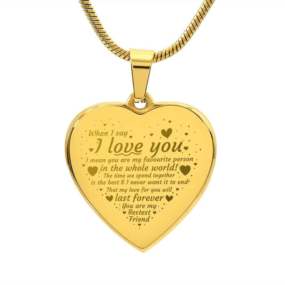 Gift For Husband, Best Heart necklace Gift For Husband, Engraved Heart Necklace