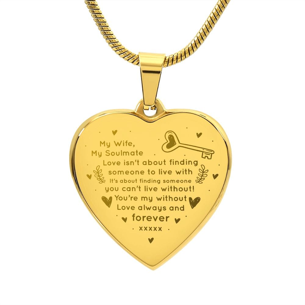 Beautiful Gift For Wife, Amazing Gift For Wife, Engraved Heart Necklace Gift For Wife