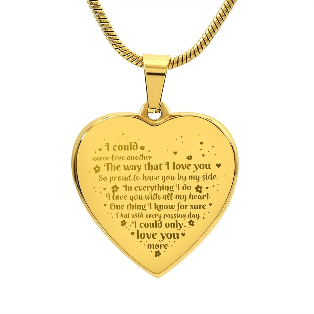 Engraved Heart Necklace Gift For Wife, Amazing Gift for Wife, Unique Gift For Wife,