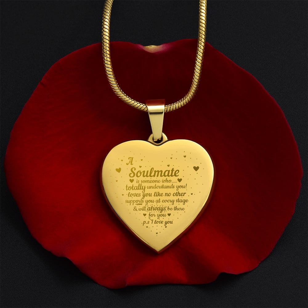 Engraved Heart Necklace Gift For Soulmate, Excellent Gift, Beautiful Gift, Anniversary Gift For Soulmate