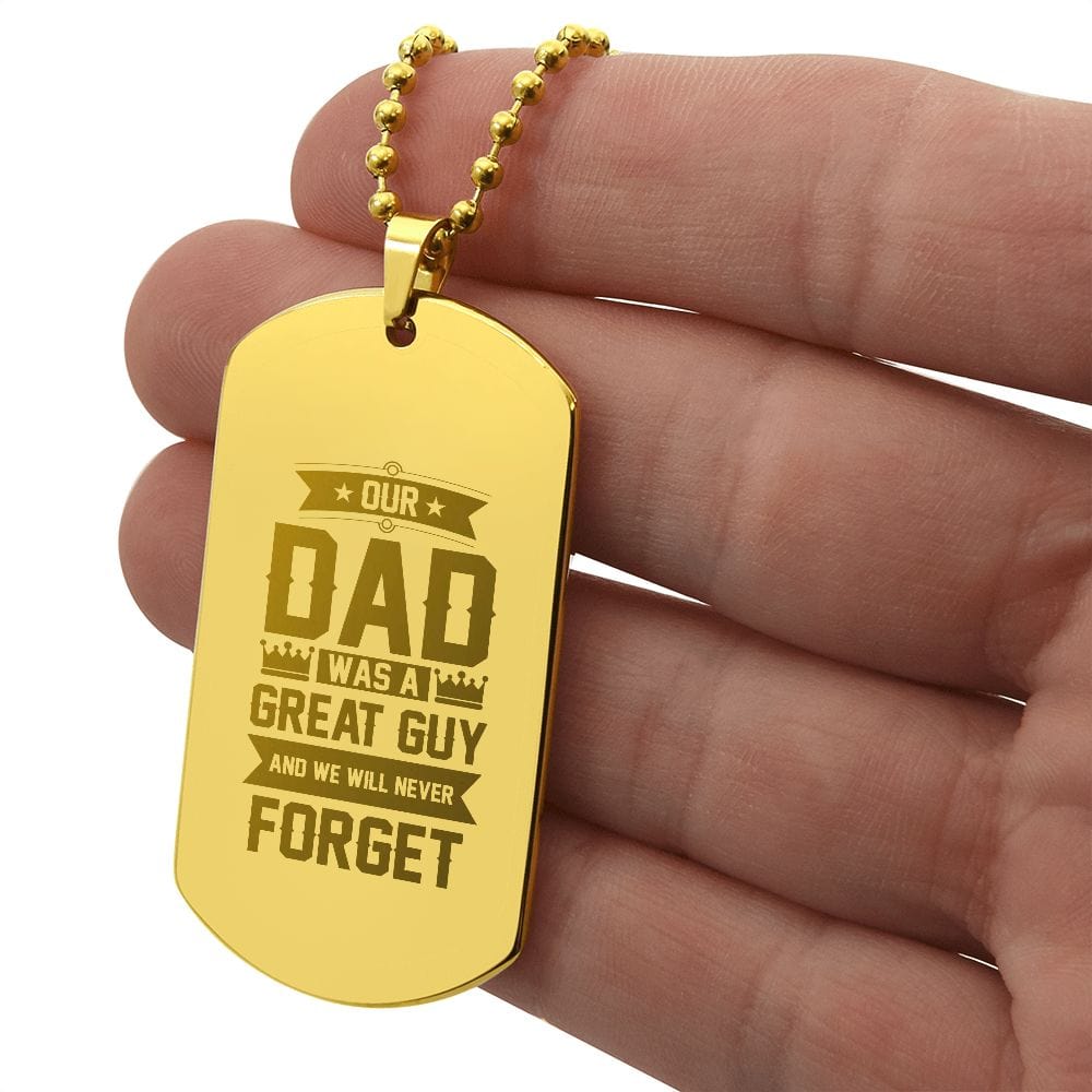 Engraved Dog Tag Necklace, Amazing Dog Tag Necklace for Dad