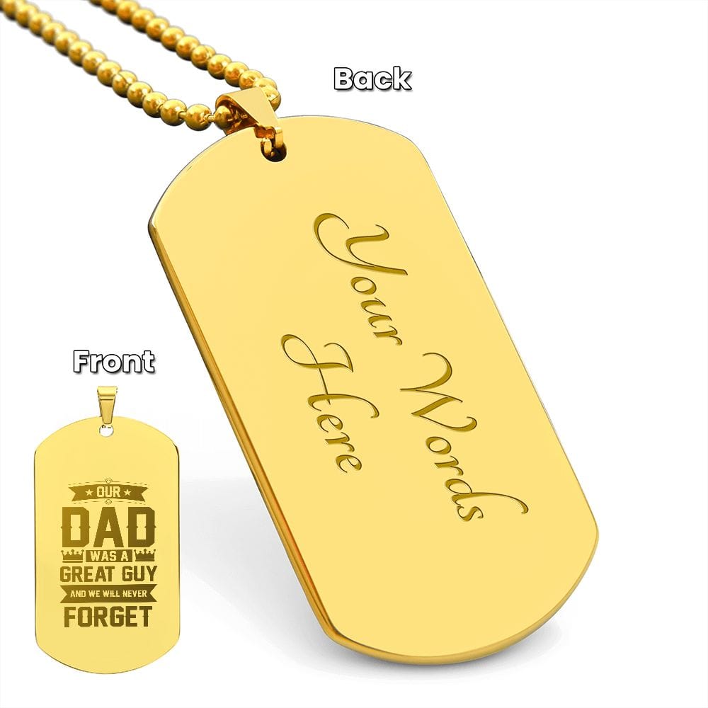 Engraved Dog Tag Necklace, Amazing Dog Tag Necklace for Dad