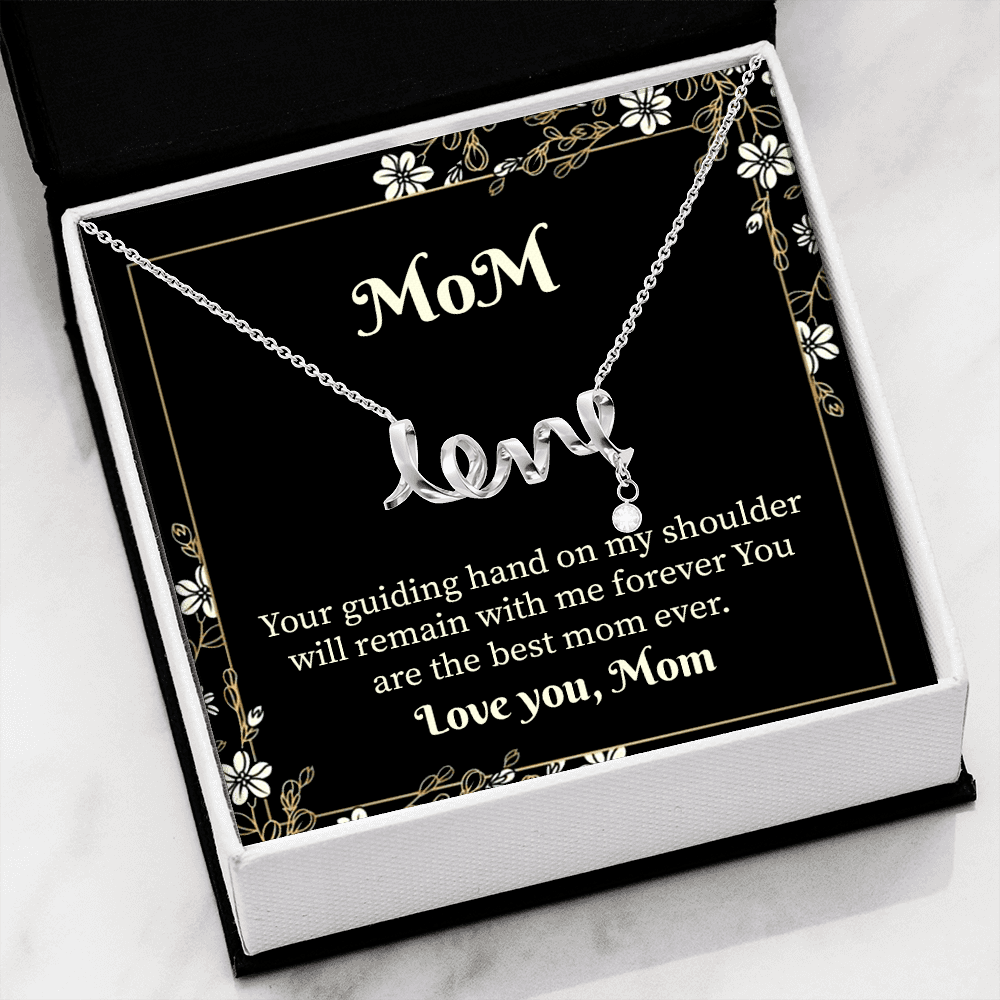 Scripted necklace  design spells out the word "love" , great gift for mom - Shine-Smart