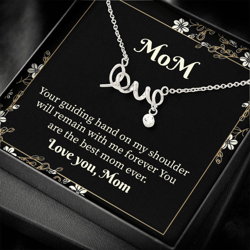 Scripted necklace  design spells out the word "love" , great gift for mom - Shine-Smart