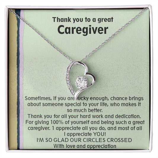 Caregiver Thank You Necklace, Forever Love Necklace - Shine-Smart