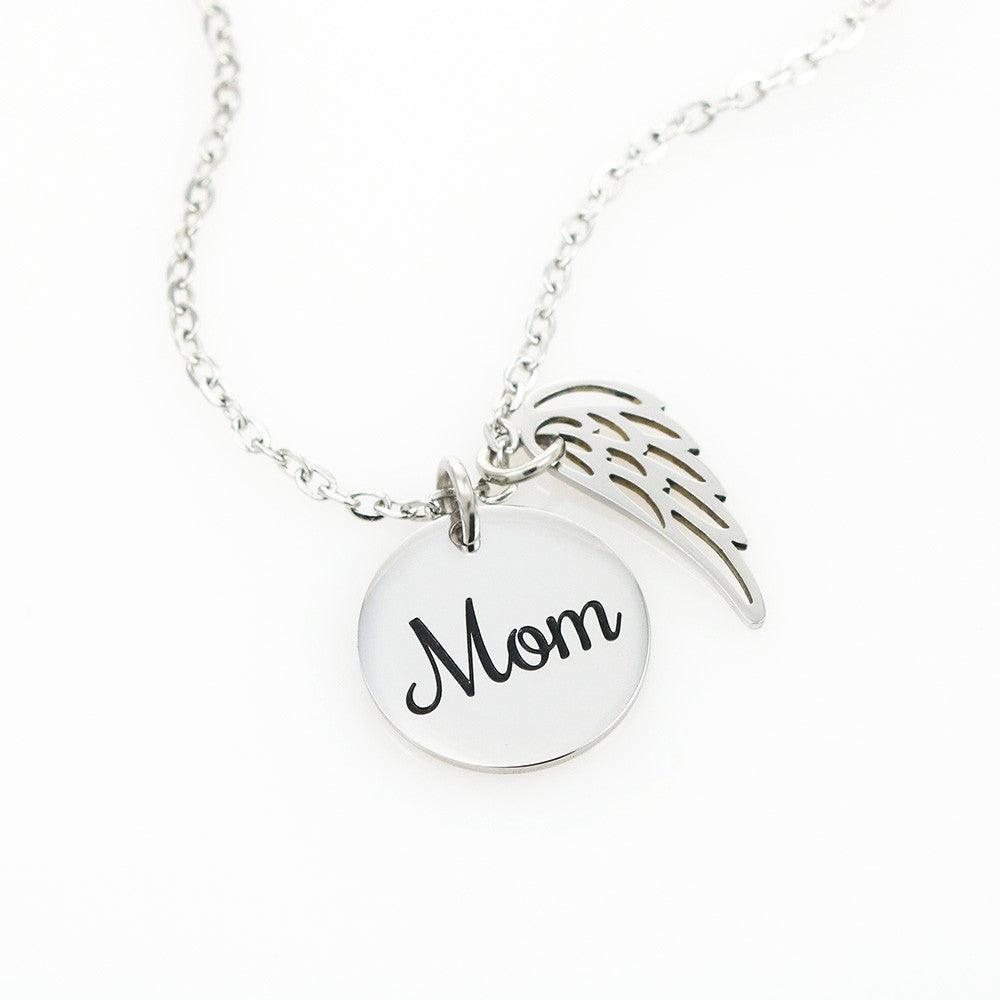 Mom Remembrance necklace in polished stainless steel and Gold - Shine-Smart