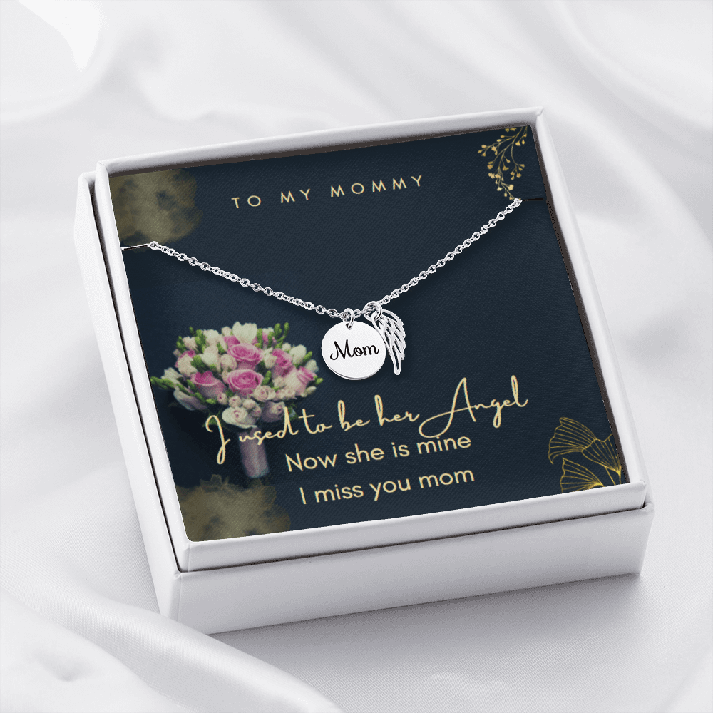 Mom Remembrance necklace in polished stainless steel and Gold - Shine-Smart