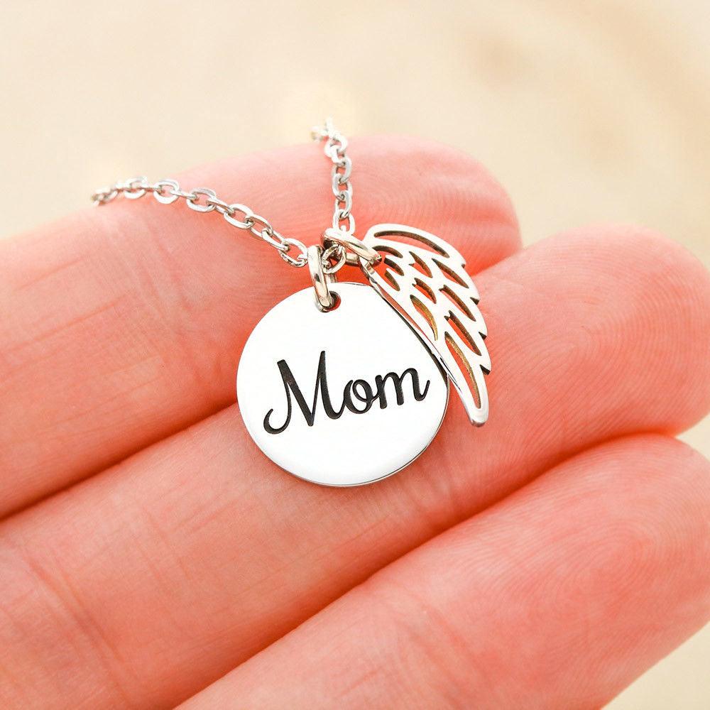 Mom Remembrance necklace in polished stainless steel and Gold - Shine-Smart