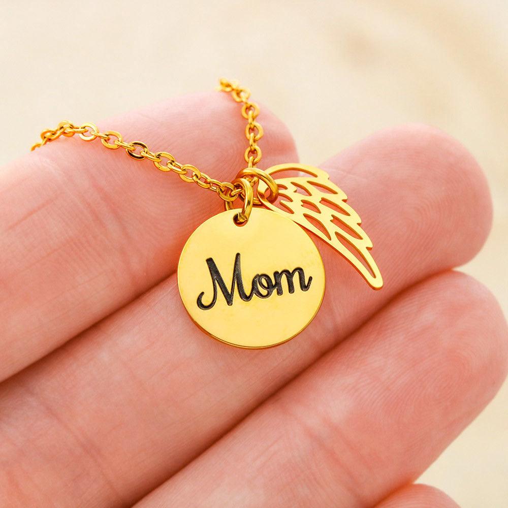 Mom Remembrance necklace in polished stainless steel and Gold - Shine-Smart