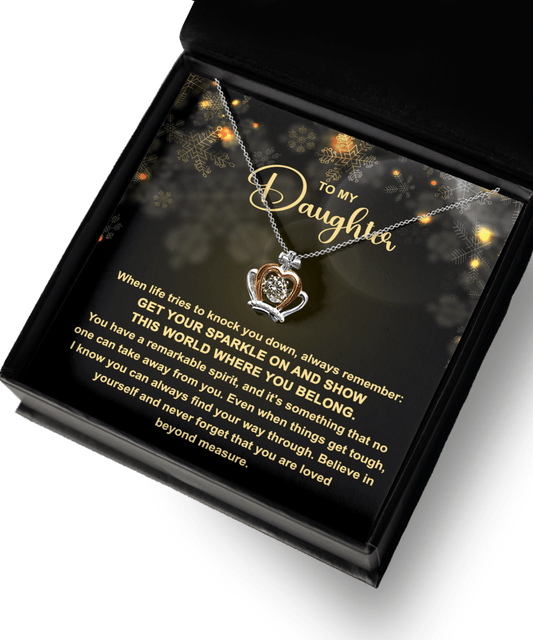 Daughter- Get Your Sparkle- Crown necklace